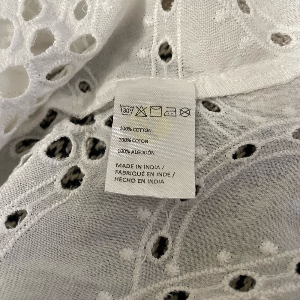 Anthropologie Maeve Tie-Front White Eyelet Top Sz-O/S NWT! - Picture 5 of 7